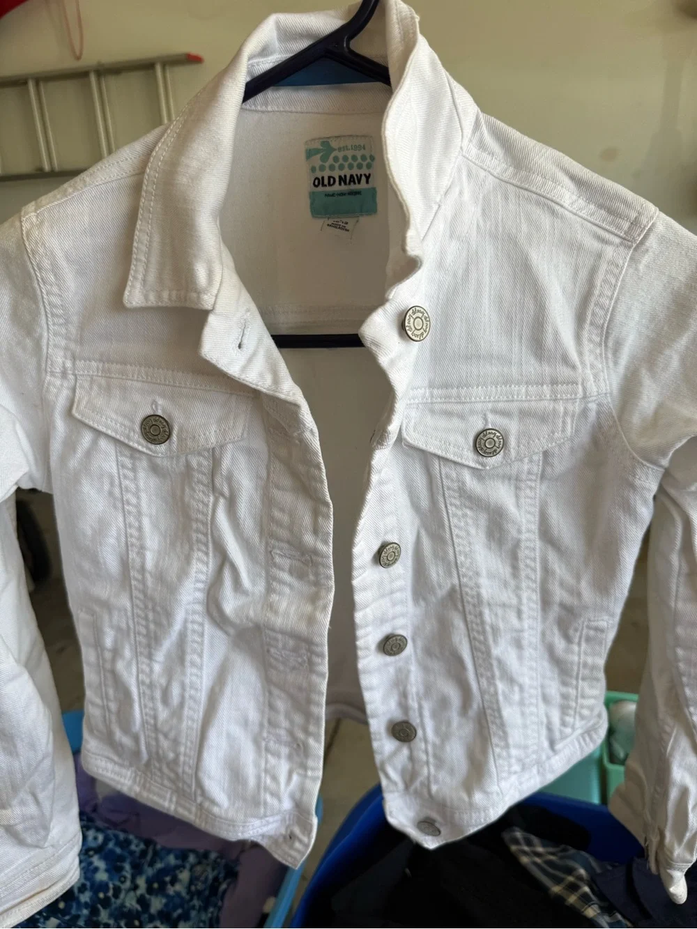 Old Navy White Denim Jacket for Girls